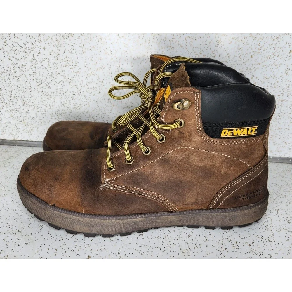 Men's Dewalt Plasma PT Plain Toe Industrial Oil Slip Resistant Brown Work Boots